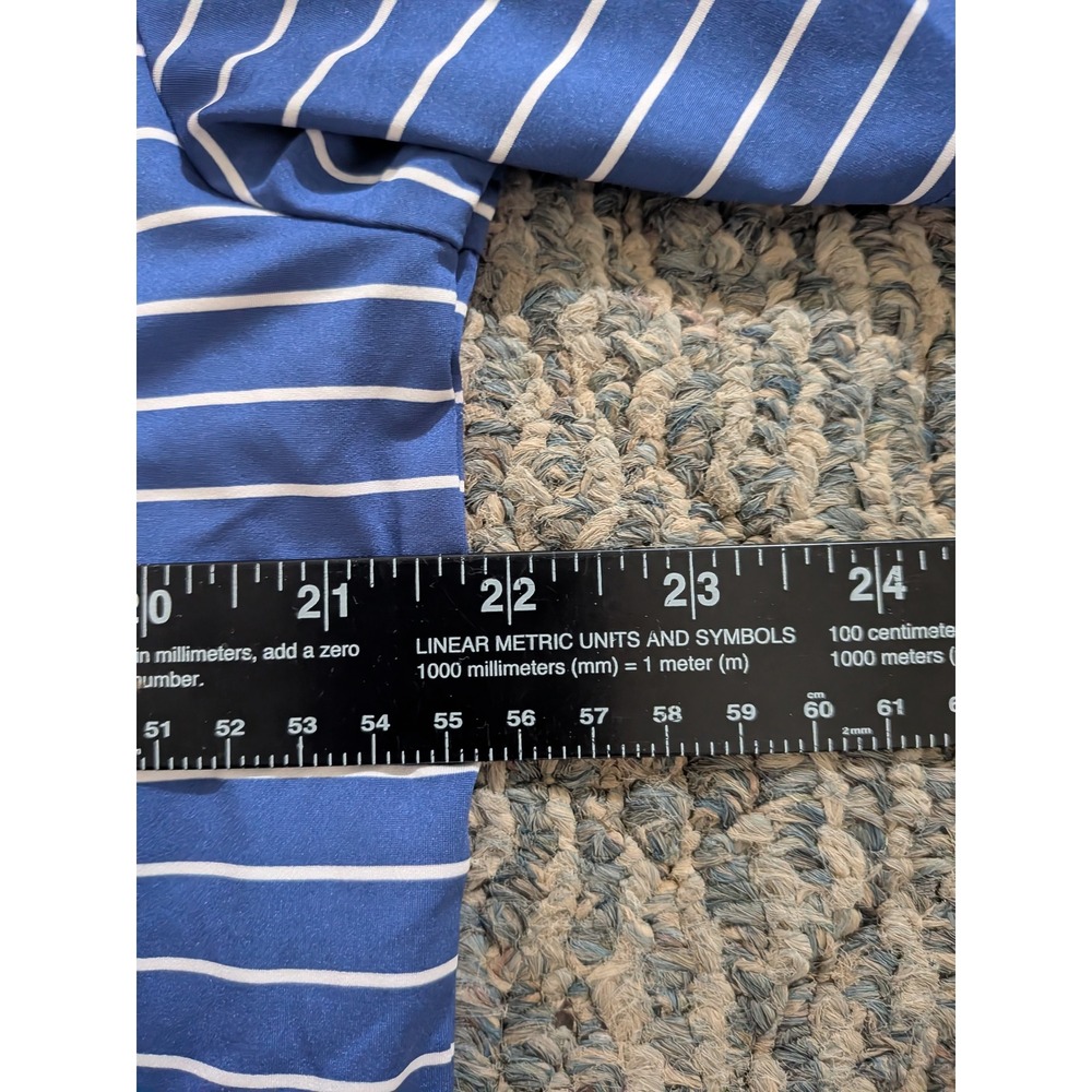 RLX Ralph Lauren Mens Blue White Striped Golf Polo Shirt Short Sleeve Size M - Picture 6 of 7